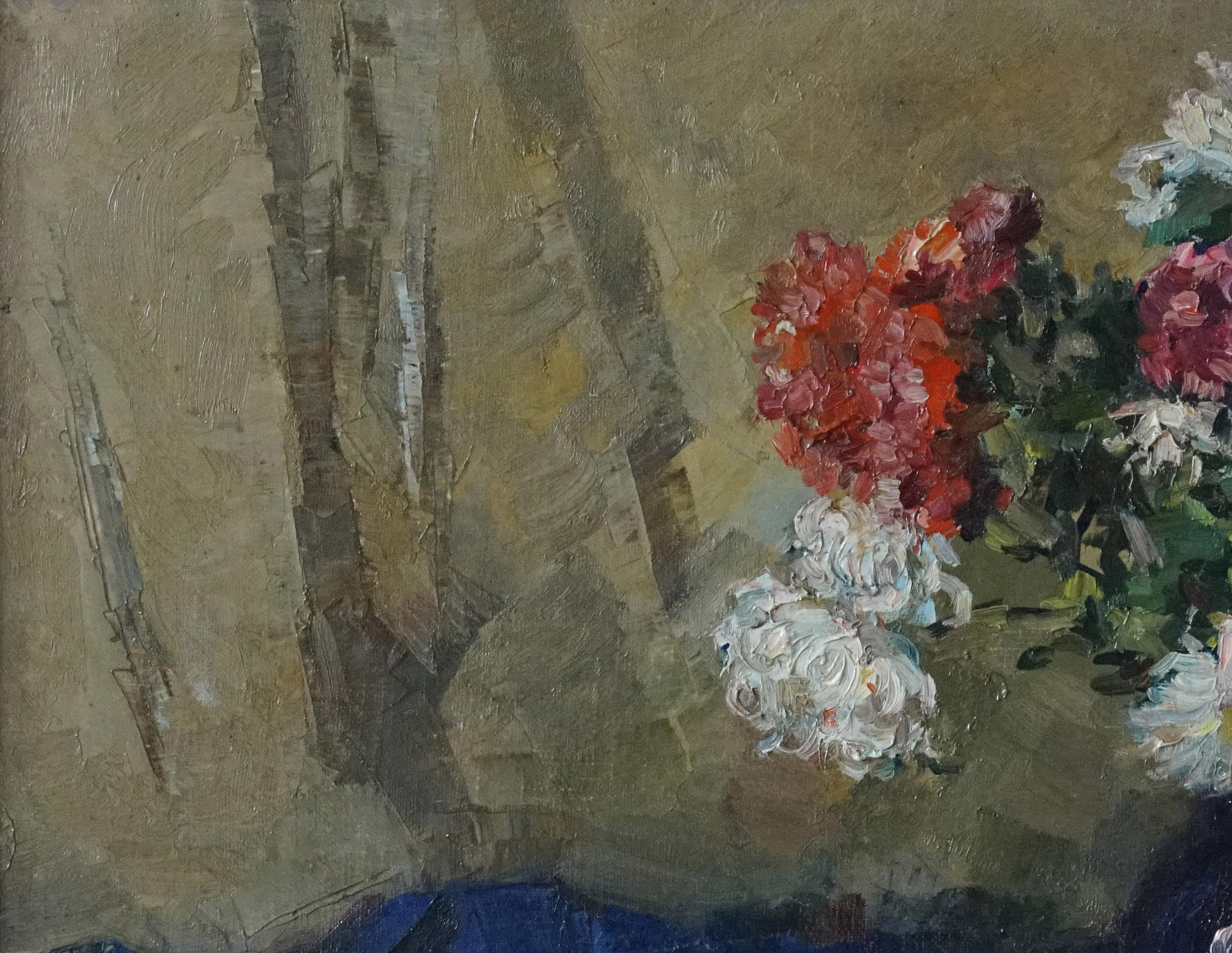 Chrysanthemums - Painting by Lev Dronov