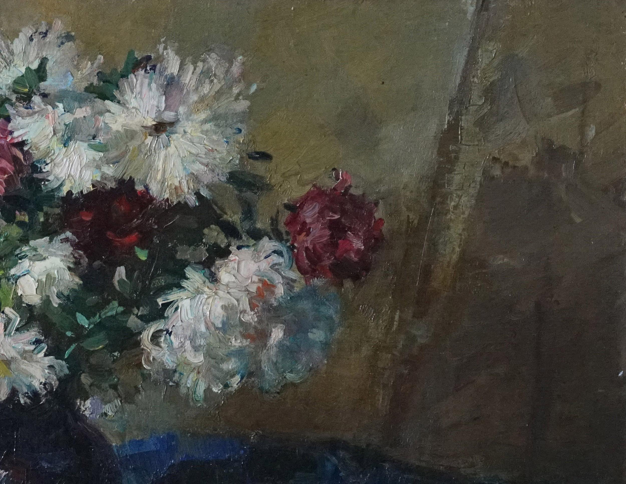 Chrysanthemums - Impressionist Painting by Lev Dronov