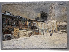 Lev Mezhberg, Urban Winter Landscape, Oil on Canvas Painting, 2003