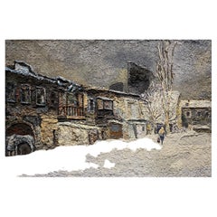 Lev Mezhberg, Urban Winter Landscape, Oil on Canvas Painting, 2003