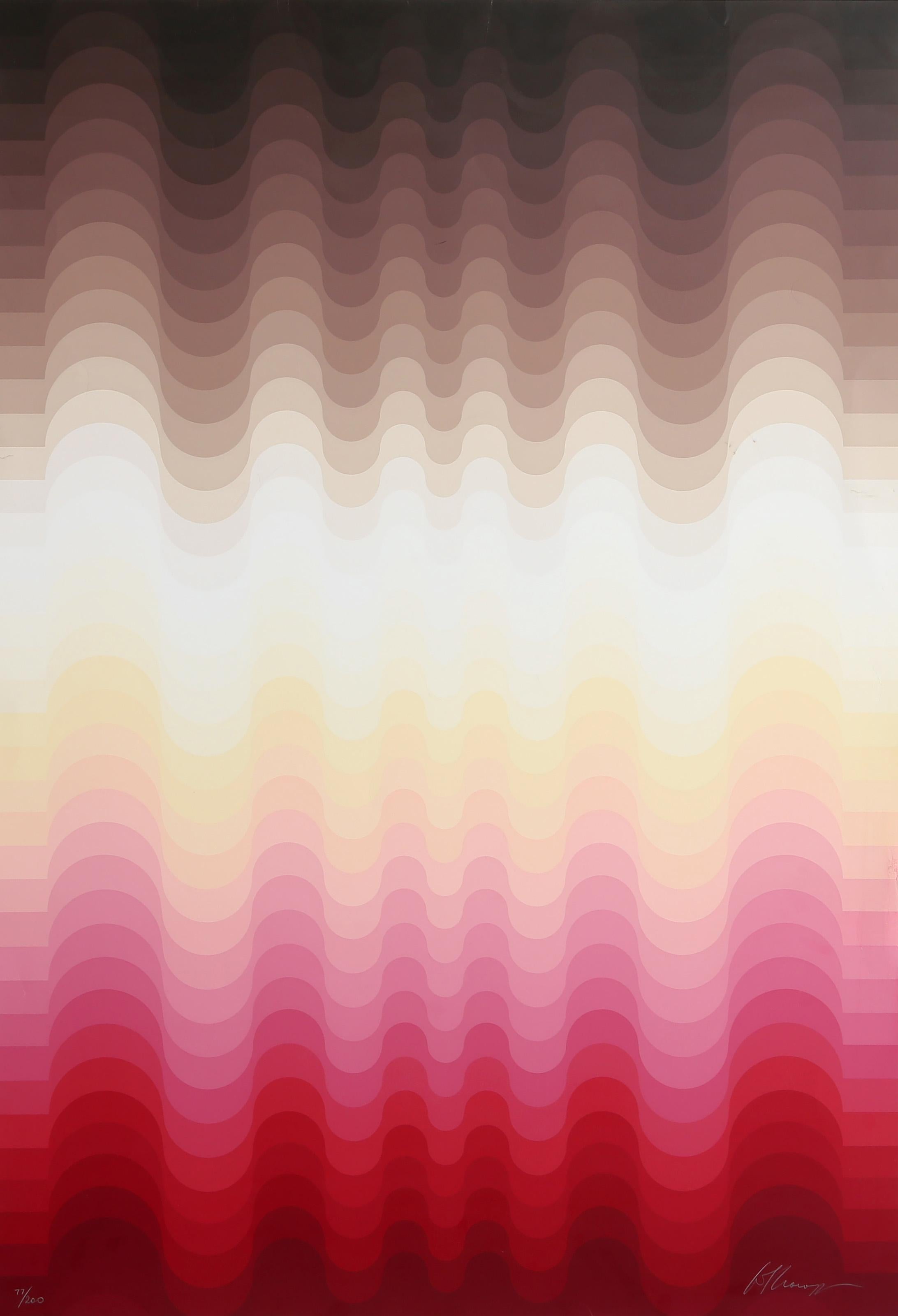  Lev Moross -  Someone-Somewhere, Year:  circa 1980, Medium:  Screenprint, signed and numbered in pencil, Edition:  77/200, Image Size:  38 x 26 inches, Size:  41 x 28 in. (104.14 x 71.12 cm) 