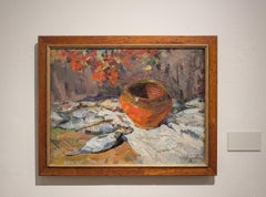 Lev Khodchenko (Soviet master) - 20th century Realist still life - Fish and Pot