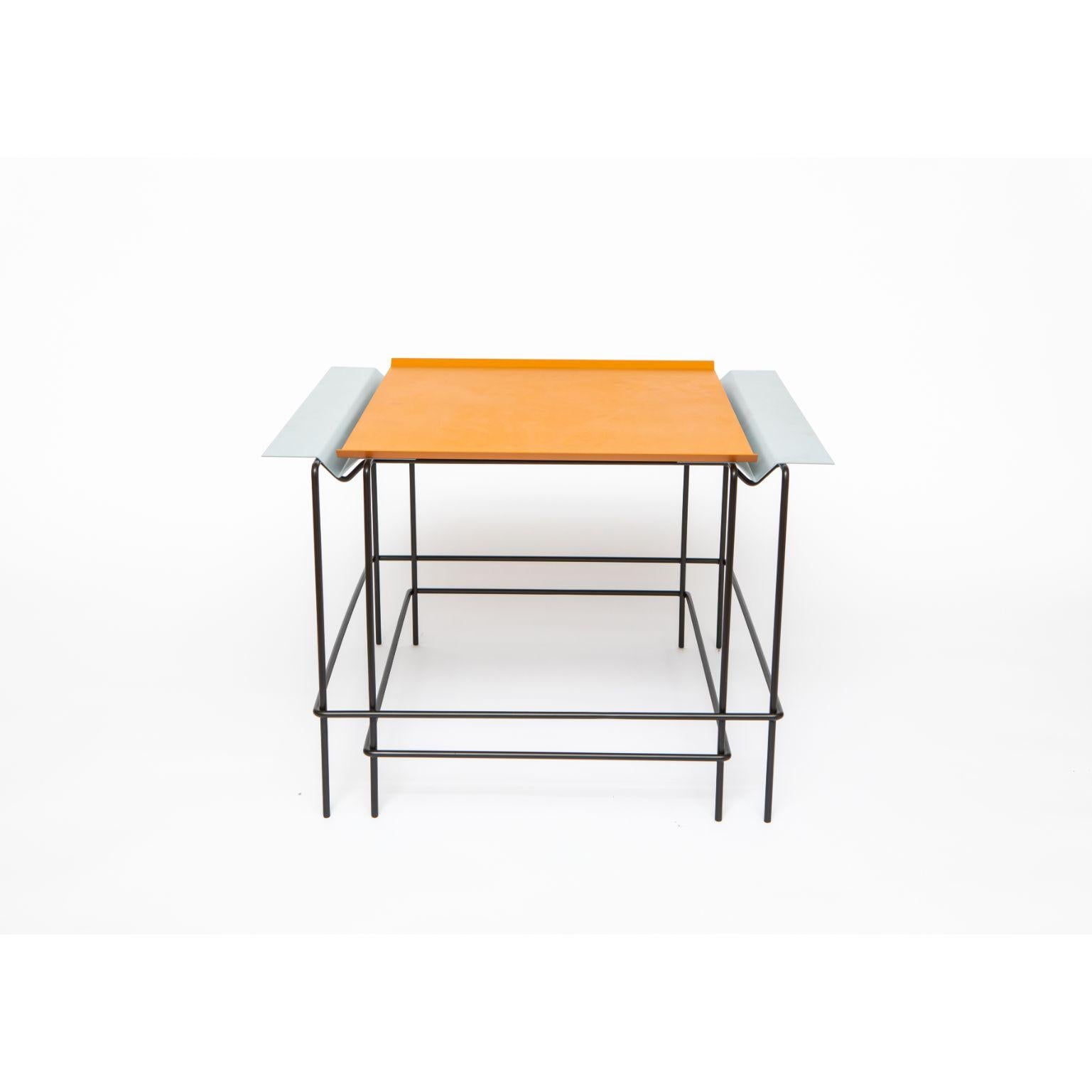 Leva 40 - Table by Alva Design
Materials: Painted metal, stainless steel
Dimensions: 60 x 40 x 59 cm

ALVA is a furniture and objects design office, formed by brothers Susana Bastos, artist and designer, and Marcelo Alvarenga, architect. Their