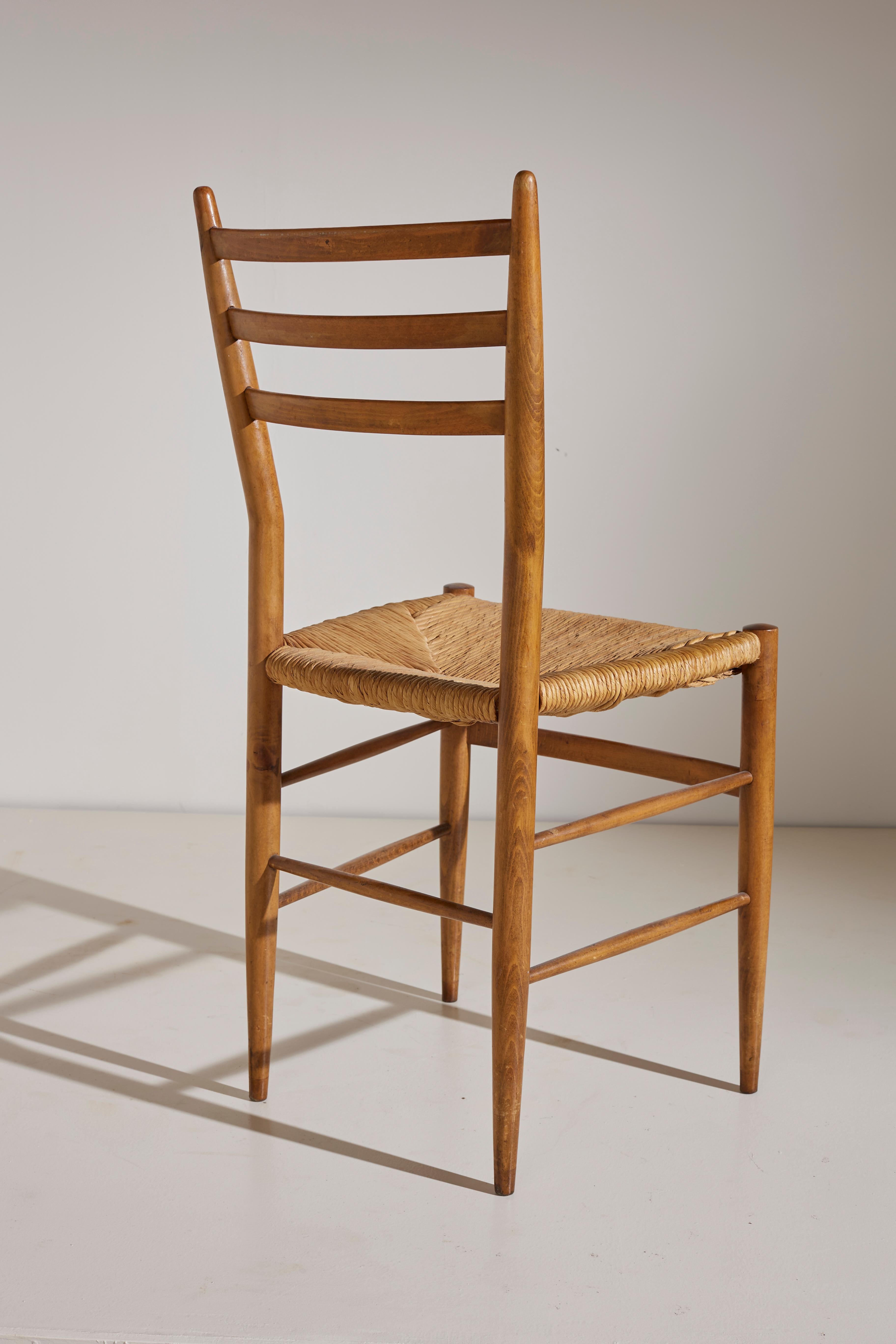 'Levaggi E Figli' Six Beech and Rope 'Tre Stecche' Chiavari Chairs - Italy 1960s 1