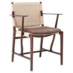 Levante Beige Chair with Armrests by Massimo Castagna