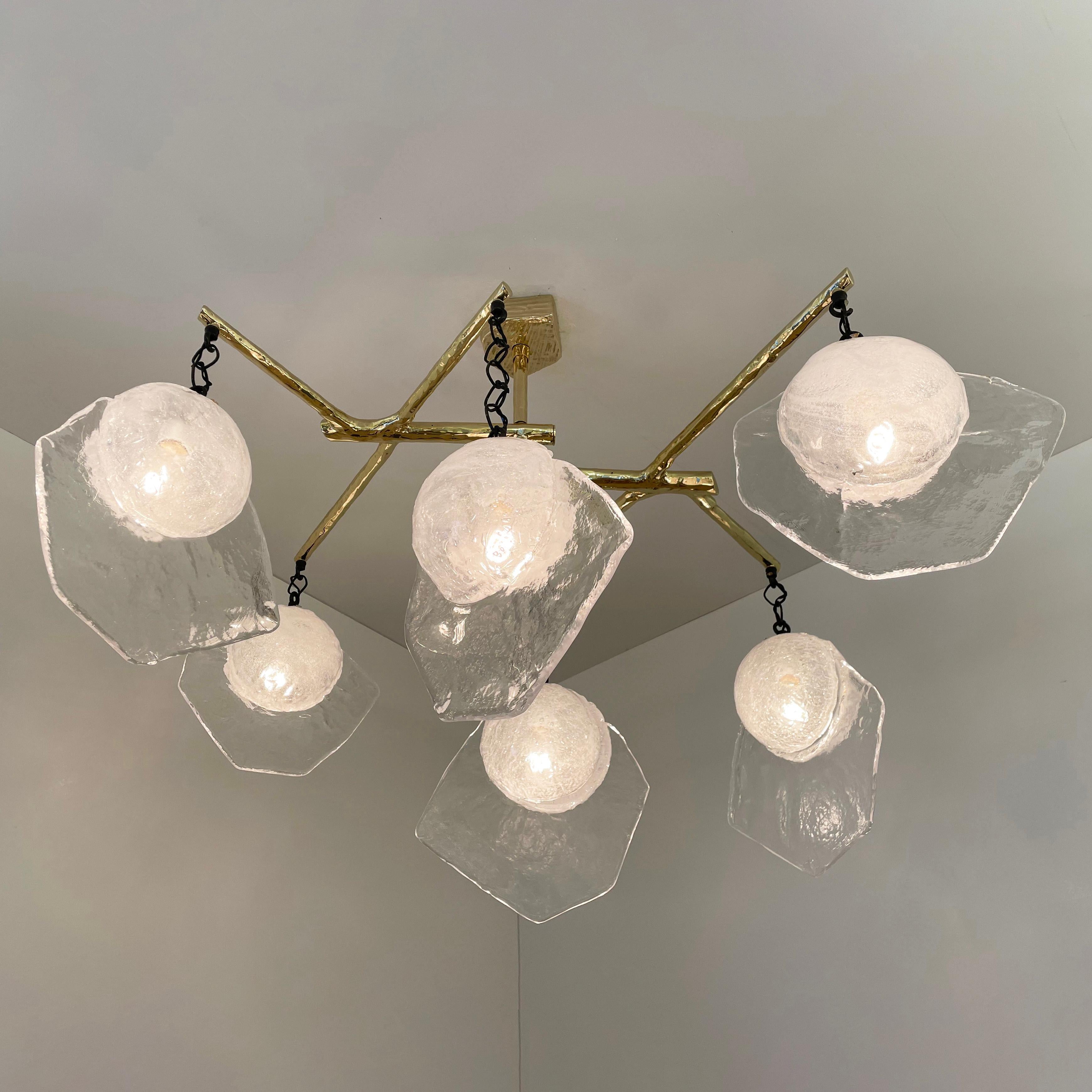 Italian Levante Ceiling Light by Gaspare Asaro For Sale