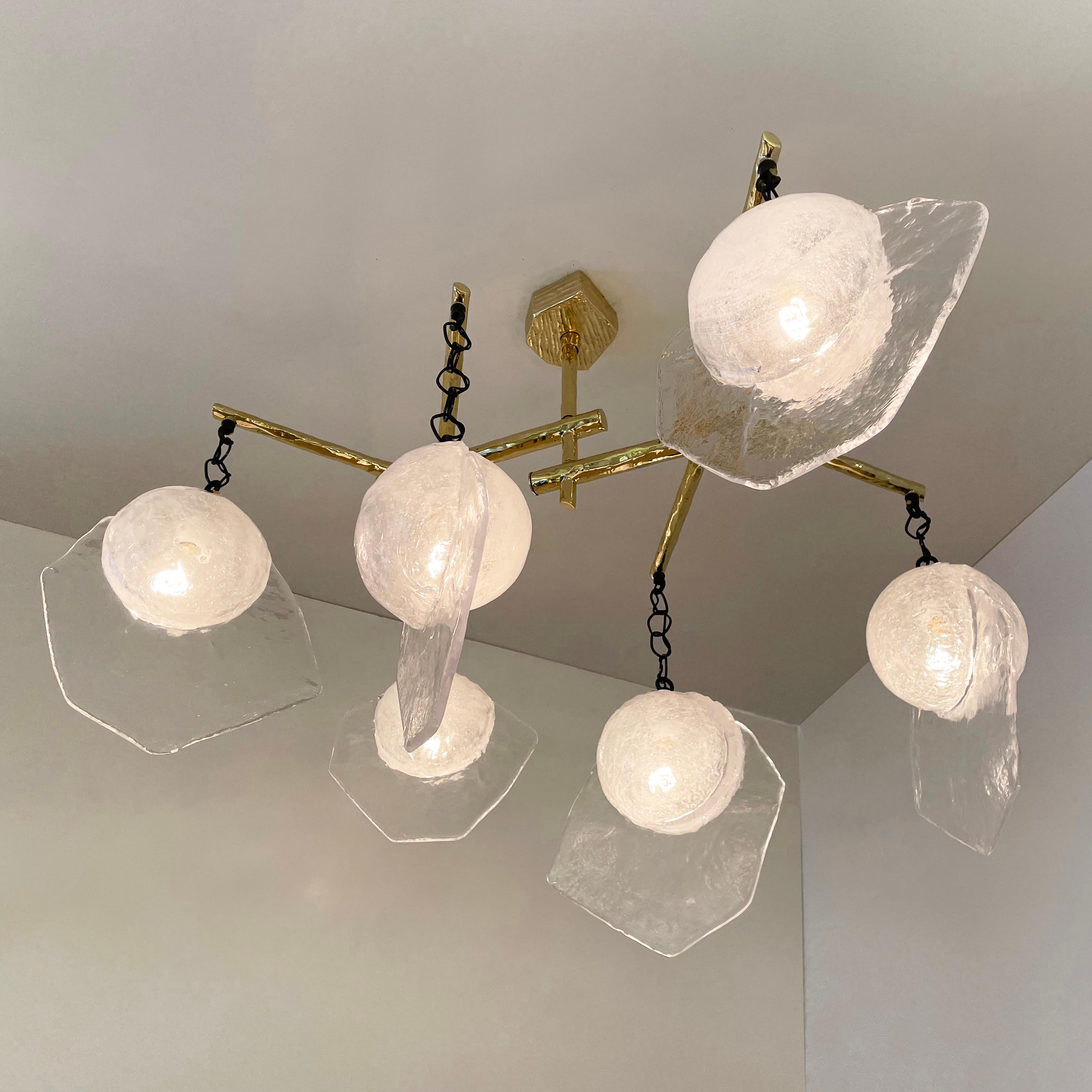 Brass Levante Ceiling Light by Gaspare Asaro For Sale
