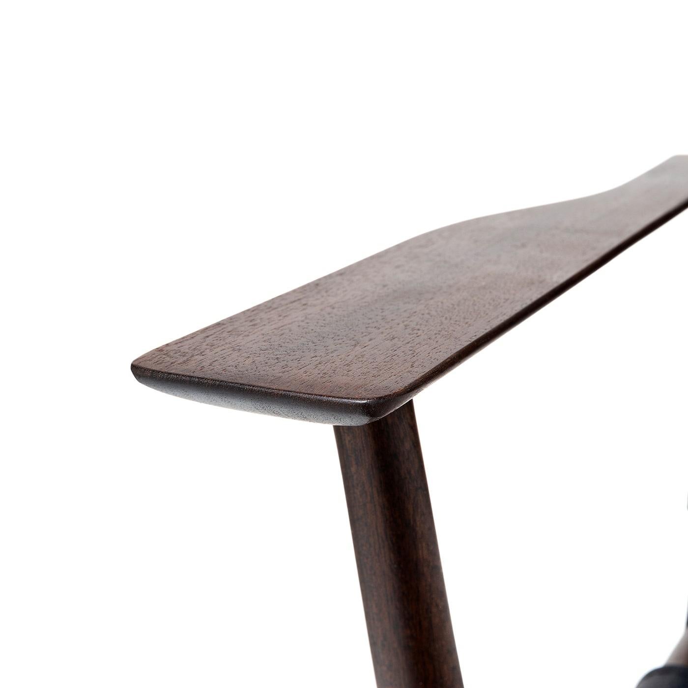 Hand-Crafted Levante Dark Chair with Armrests by Massimo Castagna