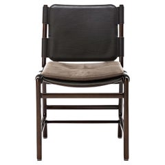 Levante Dark Leather Chair by Massimo Castagna