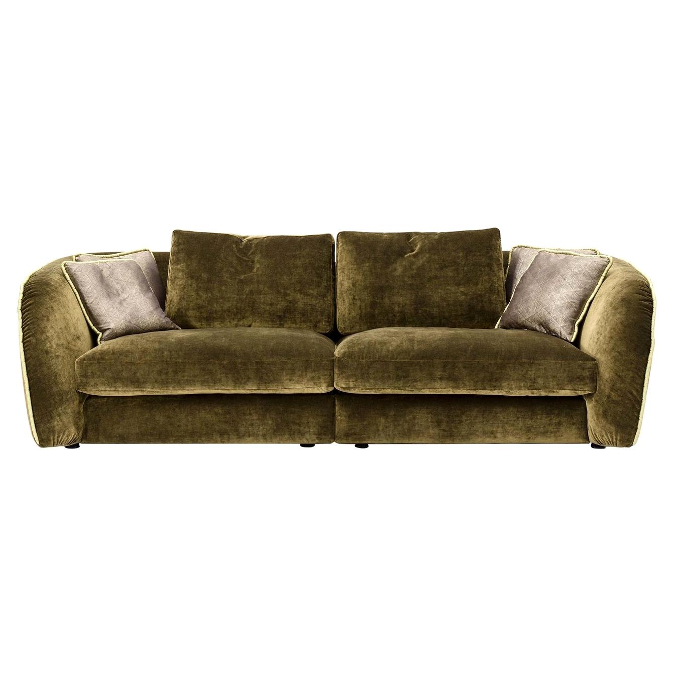Tufted Rectangular Green Sofa For Sale at 1stDibs