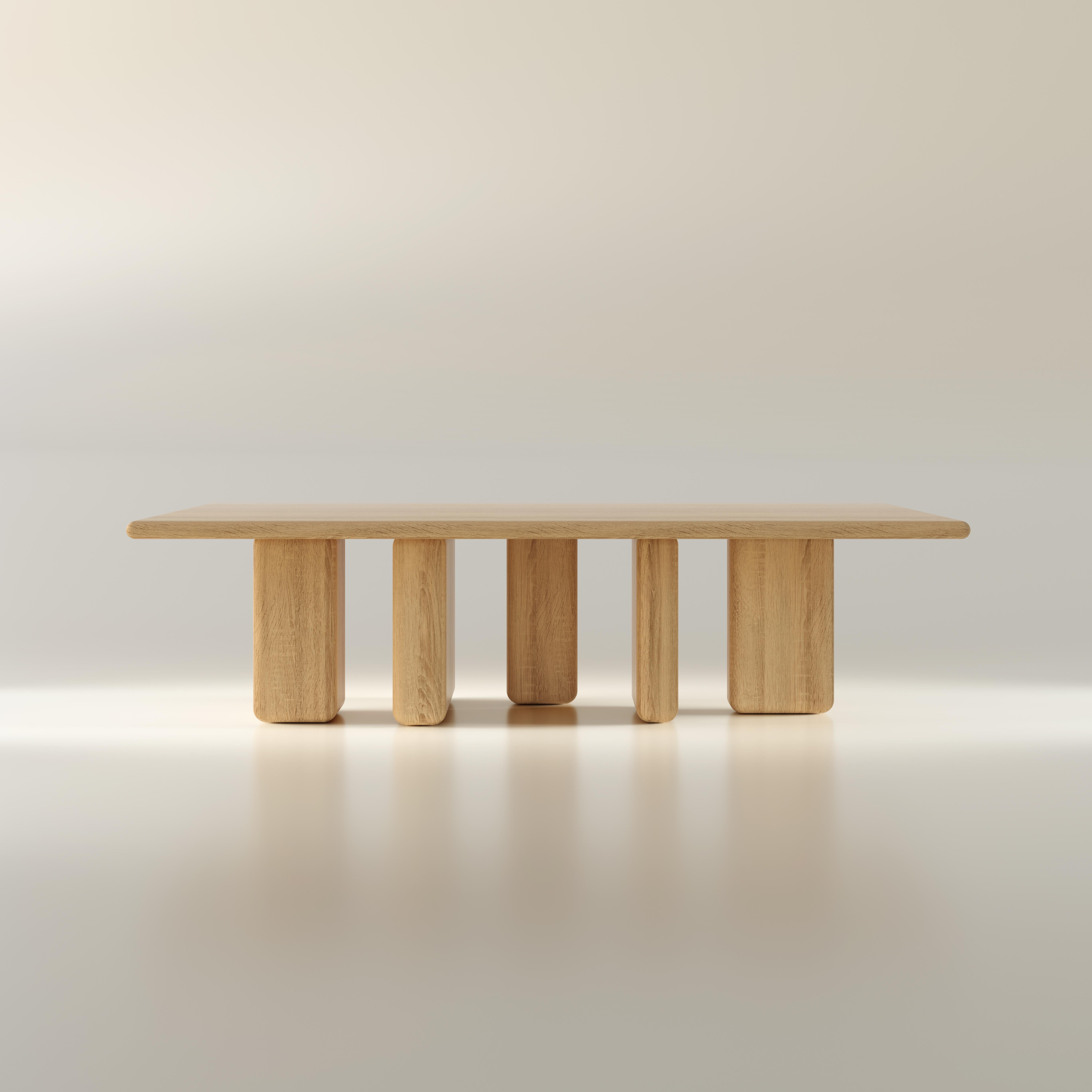 Levante Oak Table 280 by Francesco Zonca
Numbered series signed
Dimensions: D 120 x W 280 x H 74 cm
Materials: Oak.

Available in 330cm, 280cm, or 230cm lengths.

Natural materials, sculpted by the wind. Precious woods, turned by strong