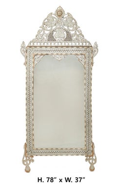 Levantine Mother Of Pearl Inlaid Mirror, Late 19th Century
