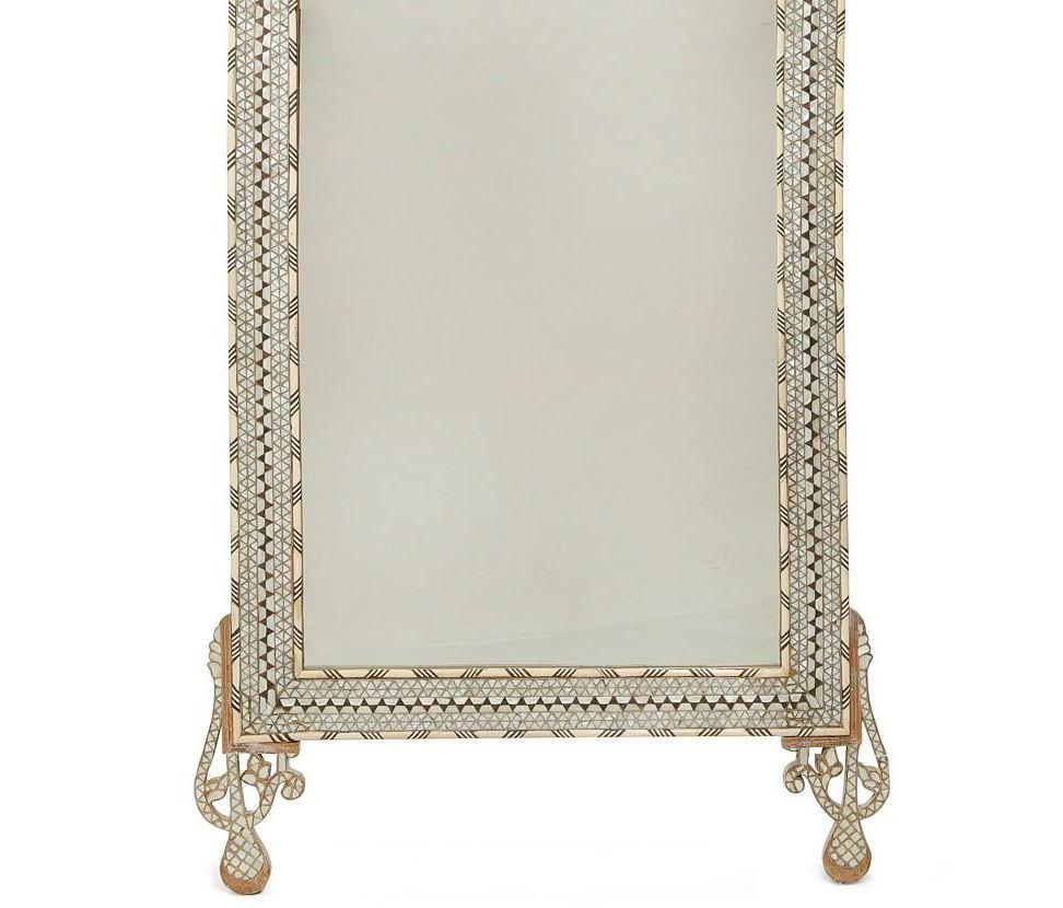 Moroccan Levantine Mother Of Pearl Inlaid Mirror, Late 19th Century