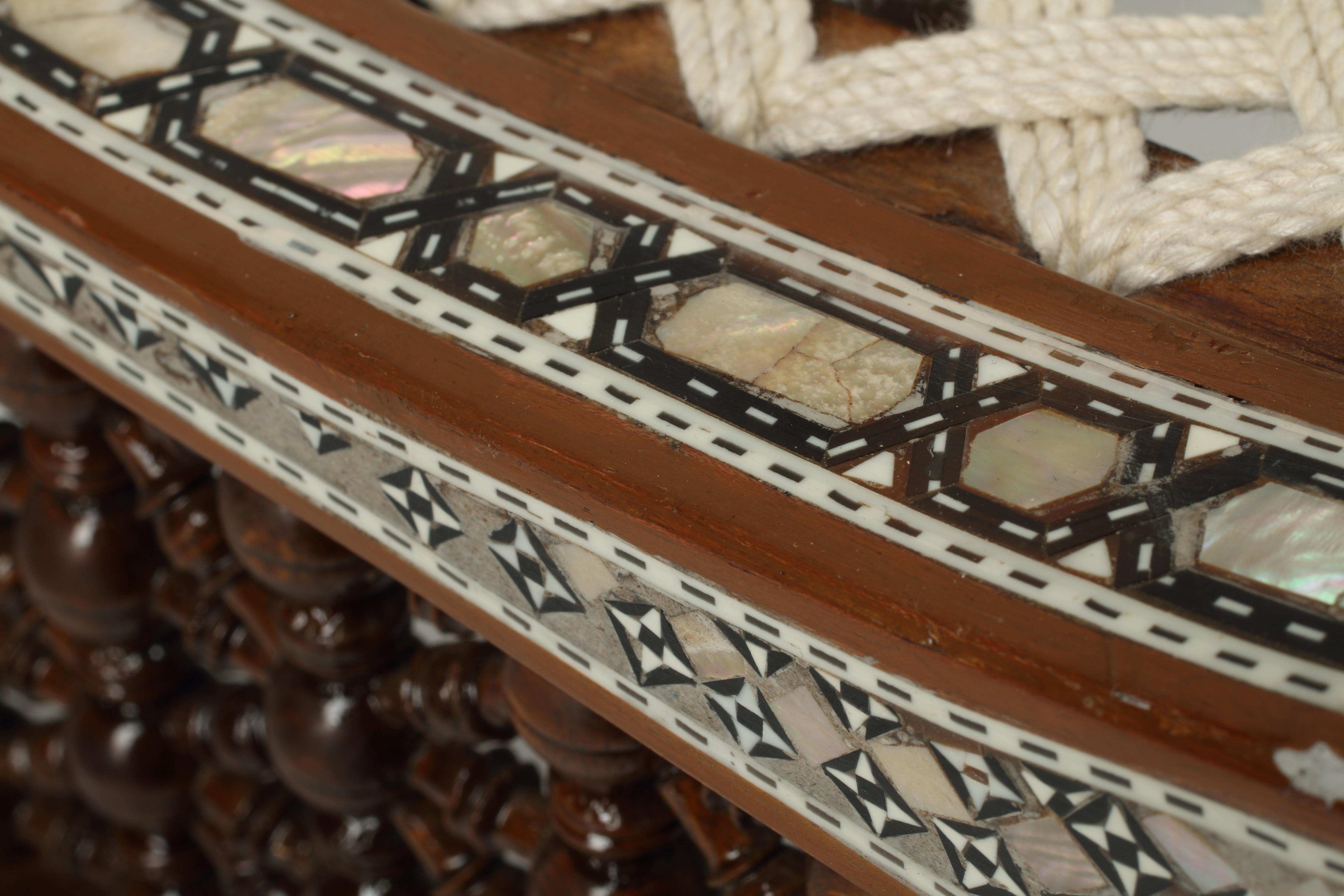 20th Century Levantine Mother of Pearl Inlaid Stools, Set of Four For Sale