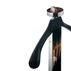 Levanzo Wardrobe Valet in Lacquered Wood with Corno Italiano Inlays, Mod. 1436