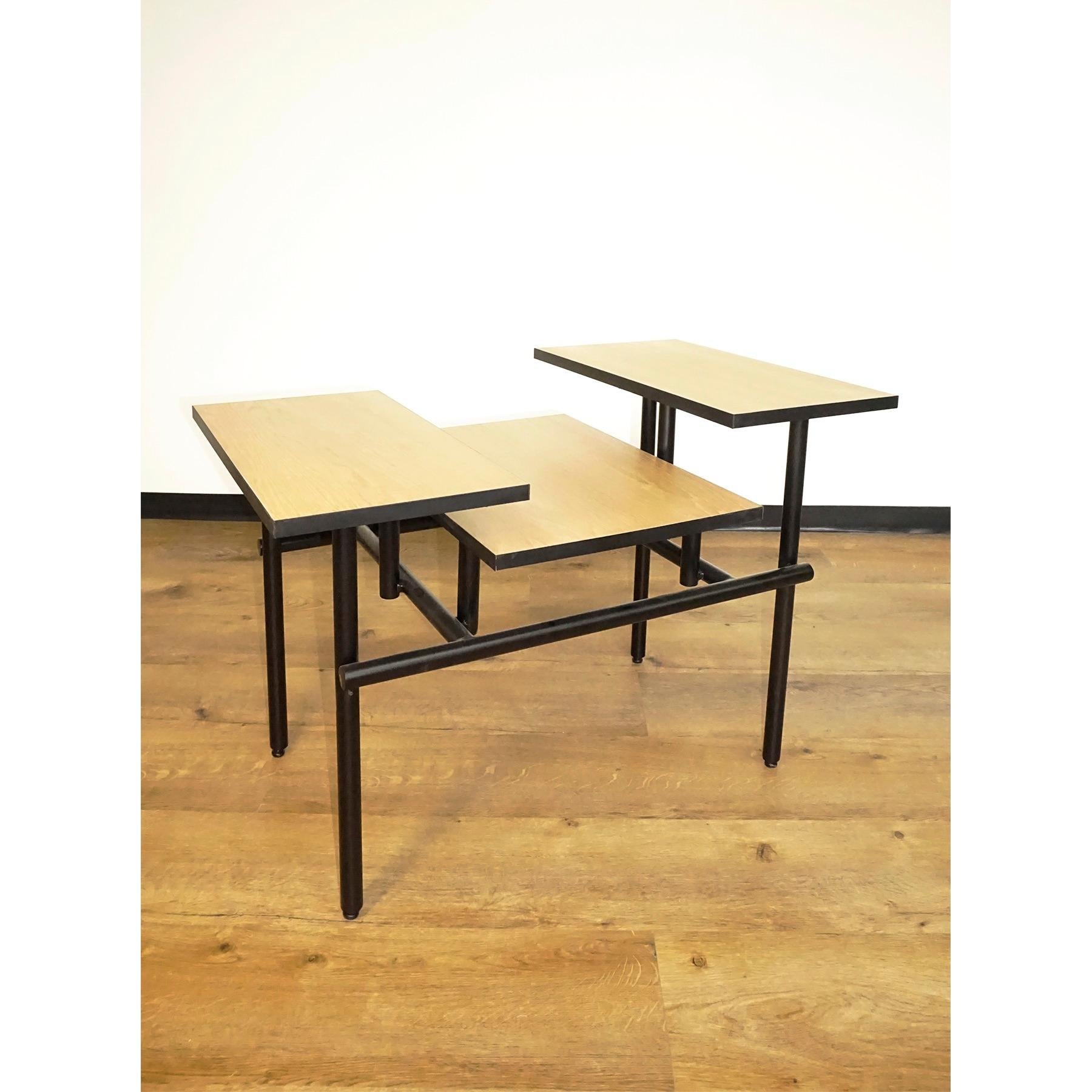 Levels C table/ metal structure oak wood / 2021.