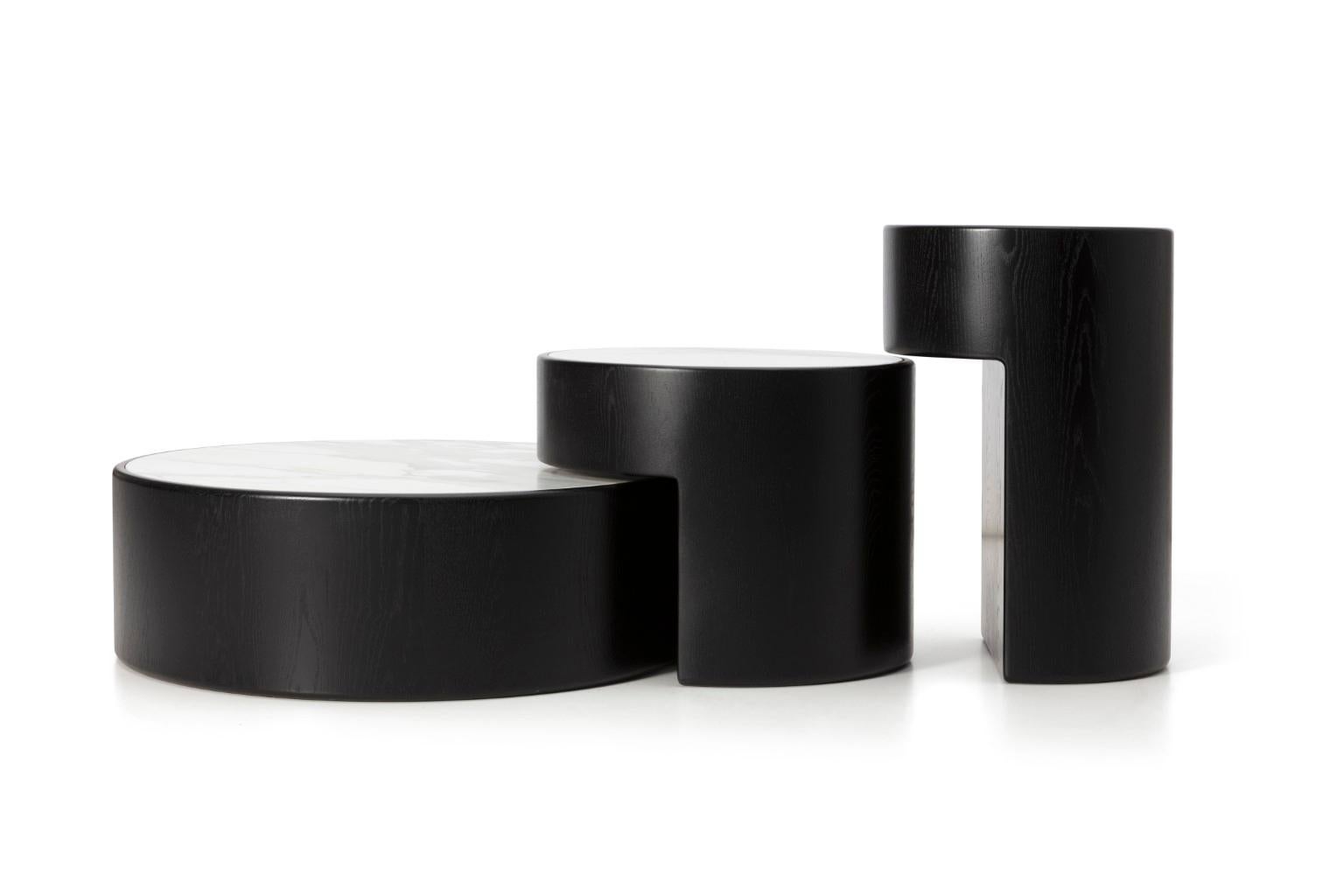 Post-Modern Levels Set of 3 Nesting Tables by Dan Yeffet & Lucie Koldova For Sale