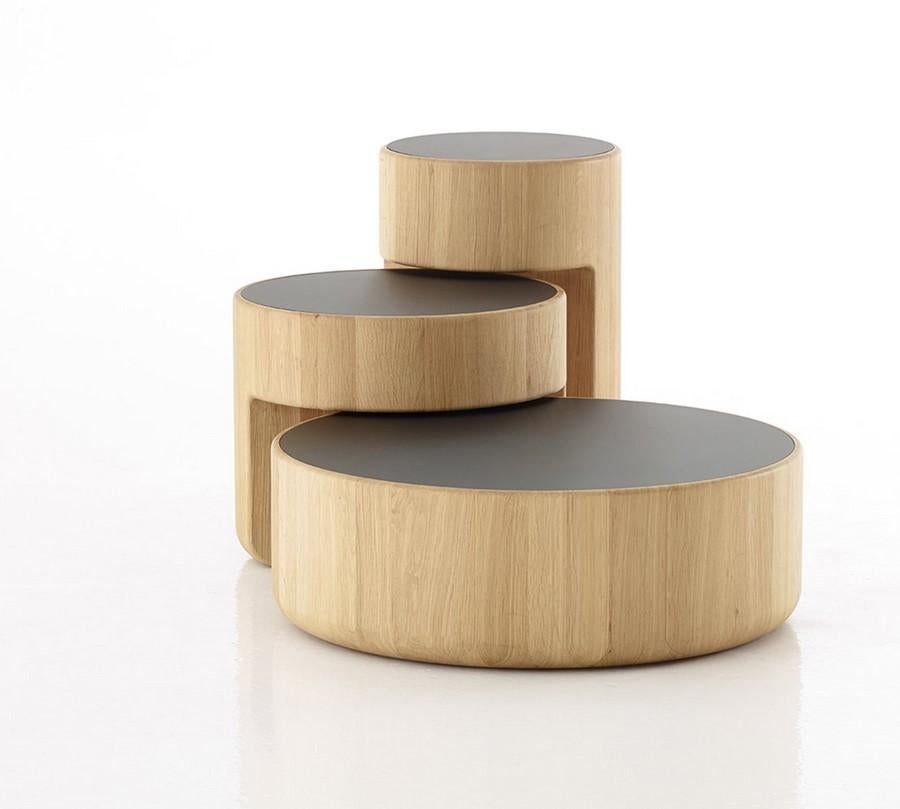 French Levels Set of 3 Nesting Tables by Dan Yeffet & Lucie Koldova For Sale