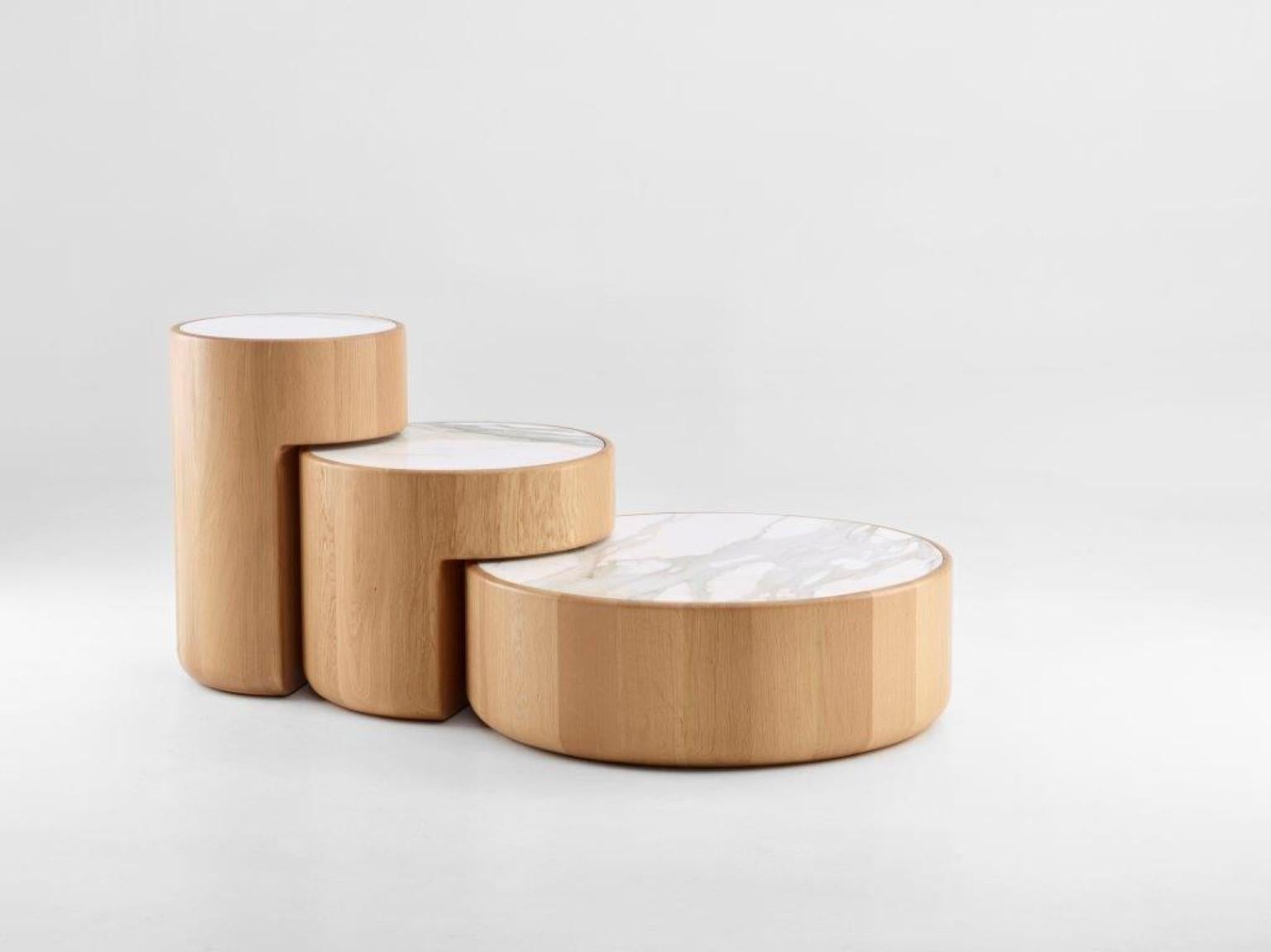 Contemporary Levels Set of 3 Nesting Tables by Dan Yeffet & Lucie Koldova For Sale