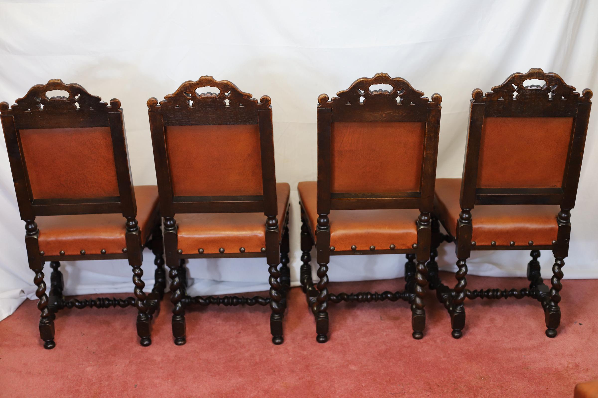 Set di otto sedie da pranzo vittoriane giacobiane in Oak Levely in vendita 3