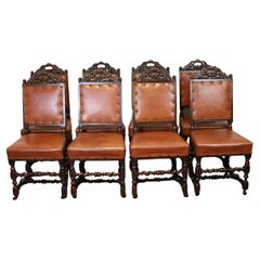 Set di otto sedie da pranzo vittoriane giacobiane in Oak Levely