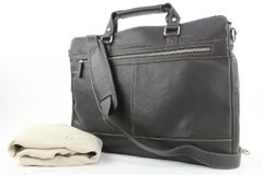 Levenger Dark Brown Leather Carrie Messenger Laptop Bag 28lev114