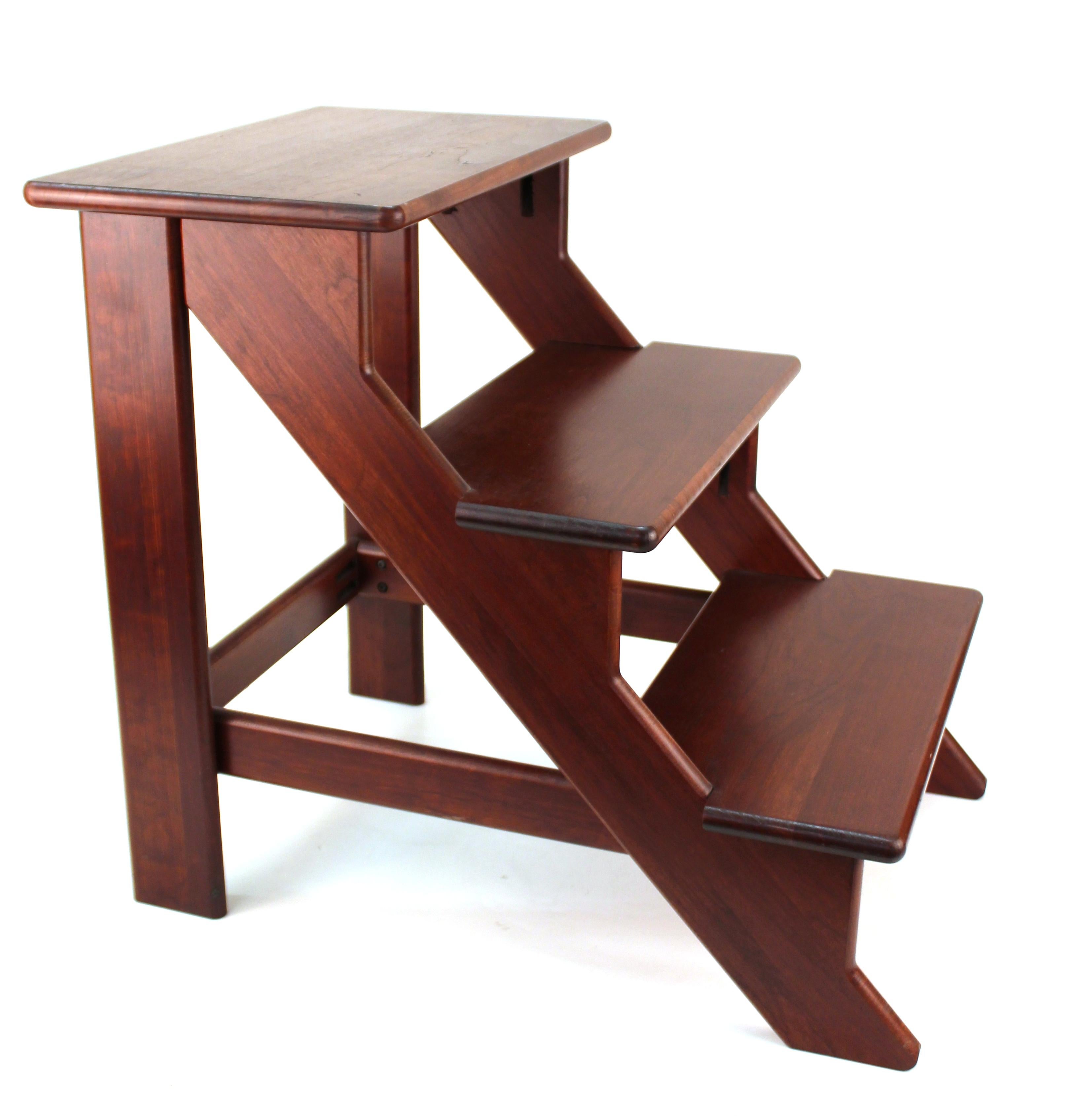 wooden library step stool