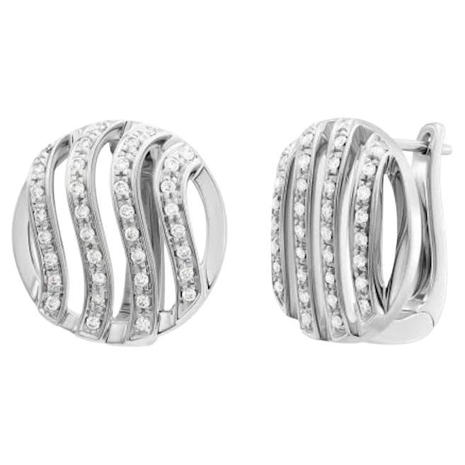 Lever-Back Classic Diamond White Gold Exclusive Earrings For Sale