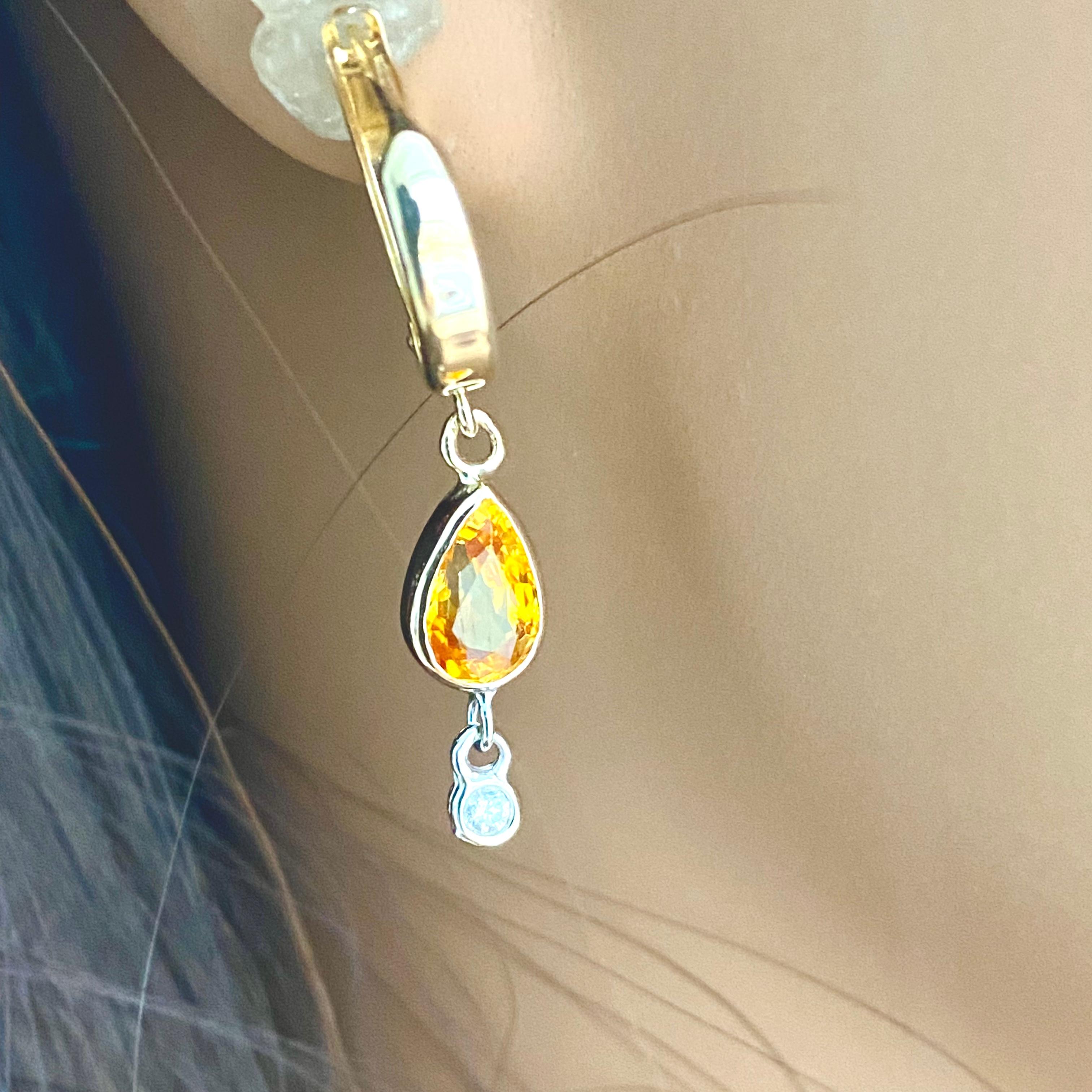 yellow sapphire drop earrings