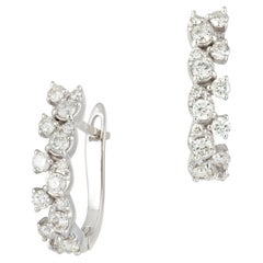 Lever-Back White Gold 18K Earrings Diamond for Her