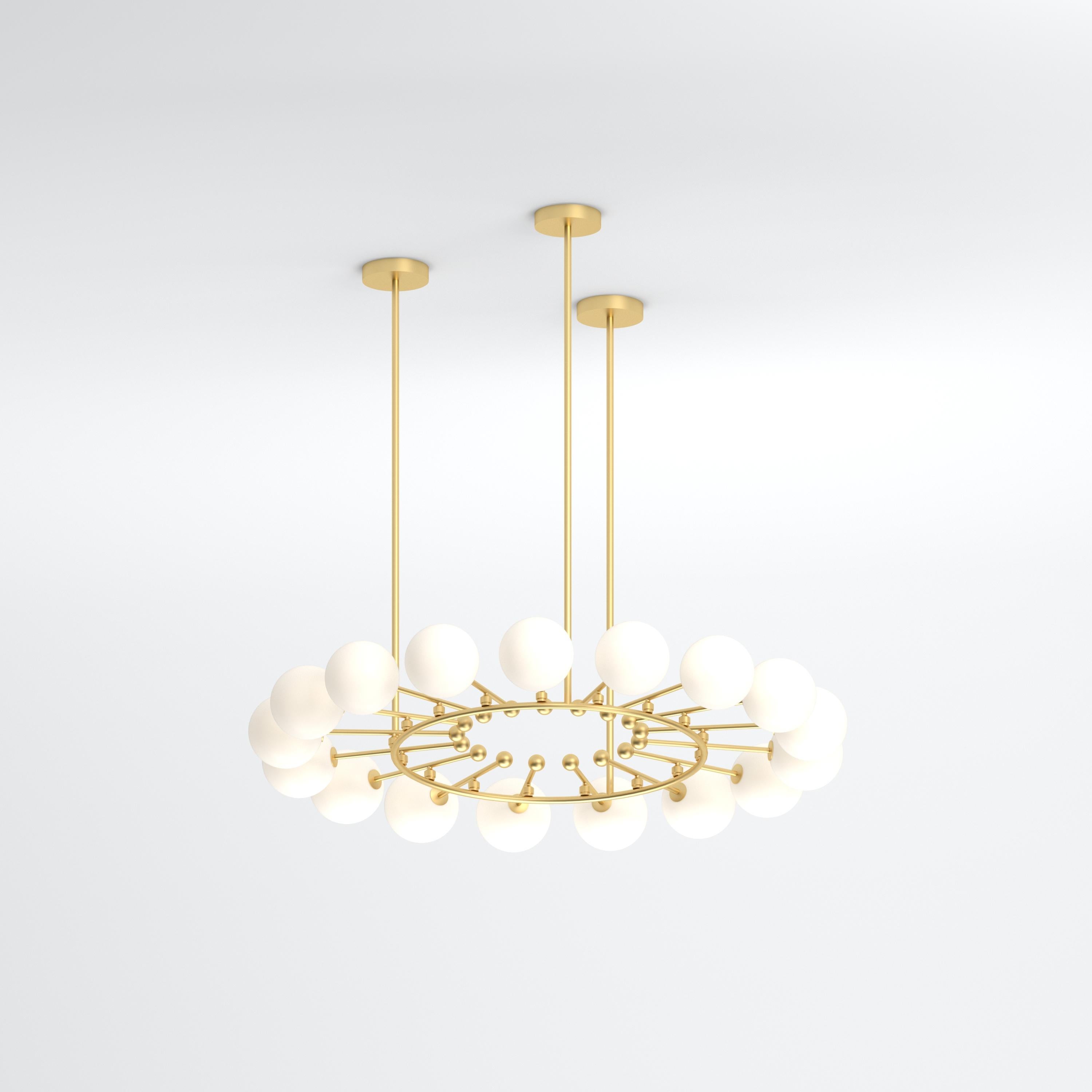 Lampada a sospensione in ottone arrotondato a leva di Atelier Ati
Dimensioni: D 108,5 x H 96,5 cm.
Materiali: Ottone spazzolato, vetro bianco.

Disponibile in nero, ottone, nichel o a colori. Contattateci.

Tutte le nostre lampade possono essere