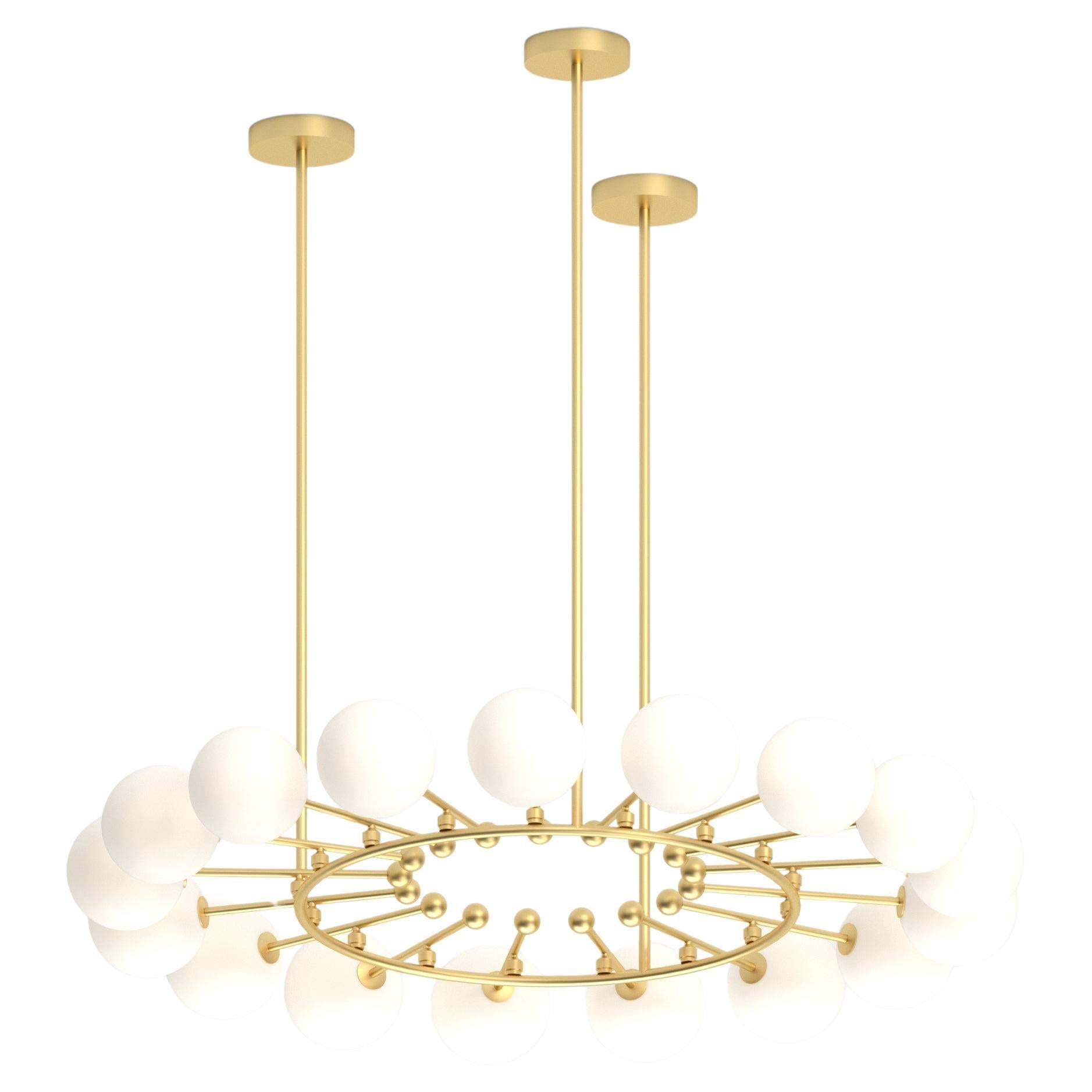 Lampada a sospensione in ottone arrotondato a leva di Atelier Ati