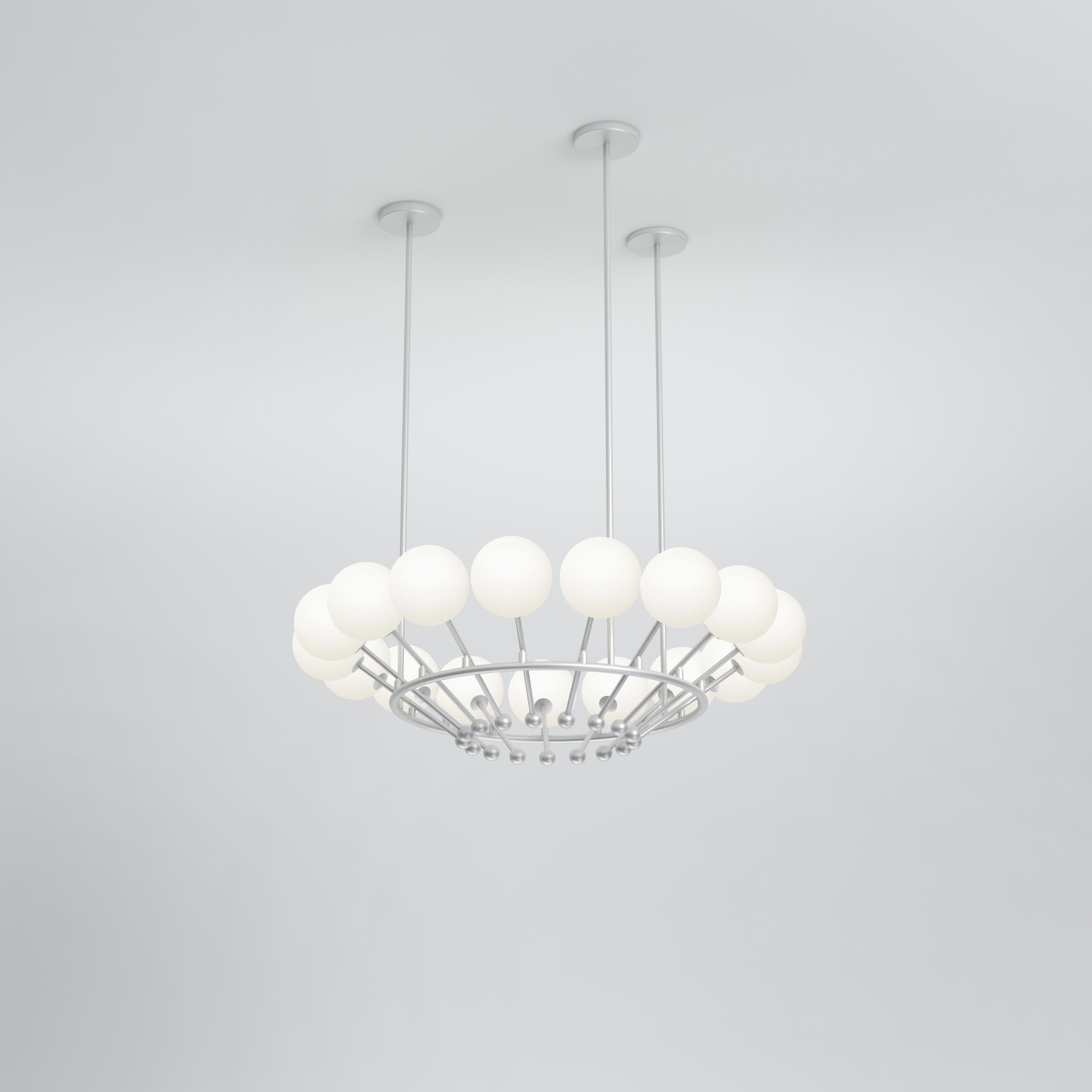 Lampada a sospensione Lever Rounded Nickel di Atelier Ati
Dimensioni: D 108,5 x H 96,5 cm.
Materiali: Nichel, vetro bianco.

Disponibile in nero, ottone, nichel o a colori. Contattateci.

Tutte le nostre lampade possono essere cablate a seconda del