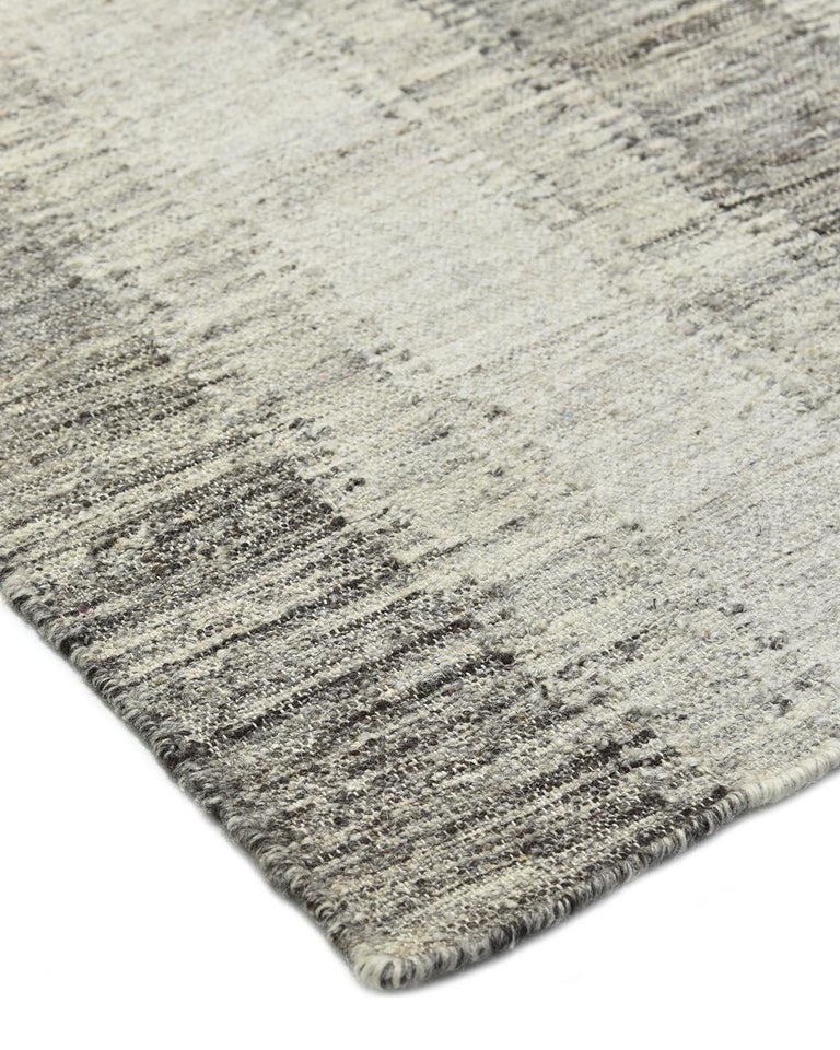 Indian Made Hand Woven Contemporary Flatweave Area Rug For Sale at