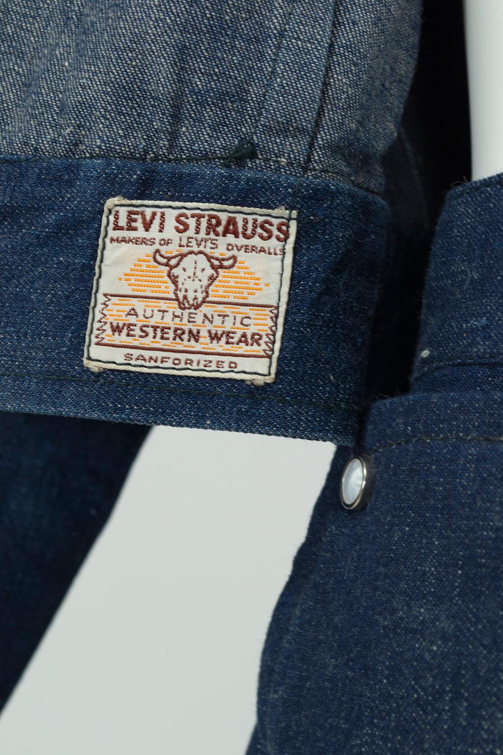 Levi Strauss Ranch Wear Western Denim Jacket and Jeans Ensemble – S, 1950s 6