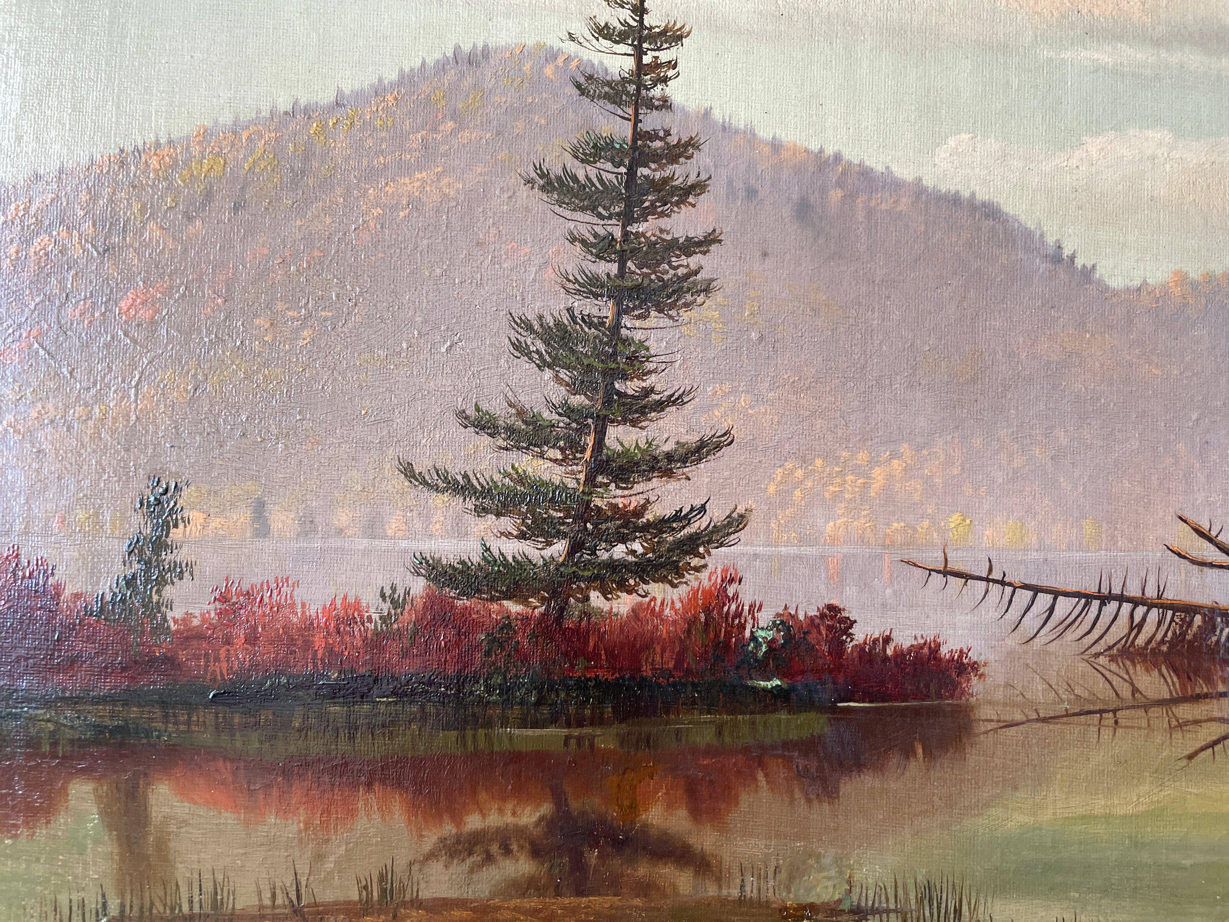 Adirondacks Lake, Levi Wells Prentice, Hudson River School, Raquette Lake 2