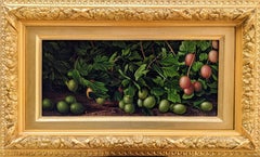 "Gooseberries, " Levi Wells Prentice, Hudson River School Forest Still Life