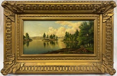 “Lake in the Adirondacks” by Levi Wells Prentice 19th C. American Landscape