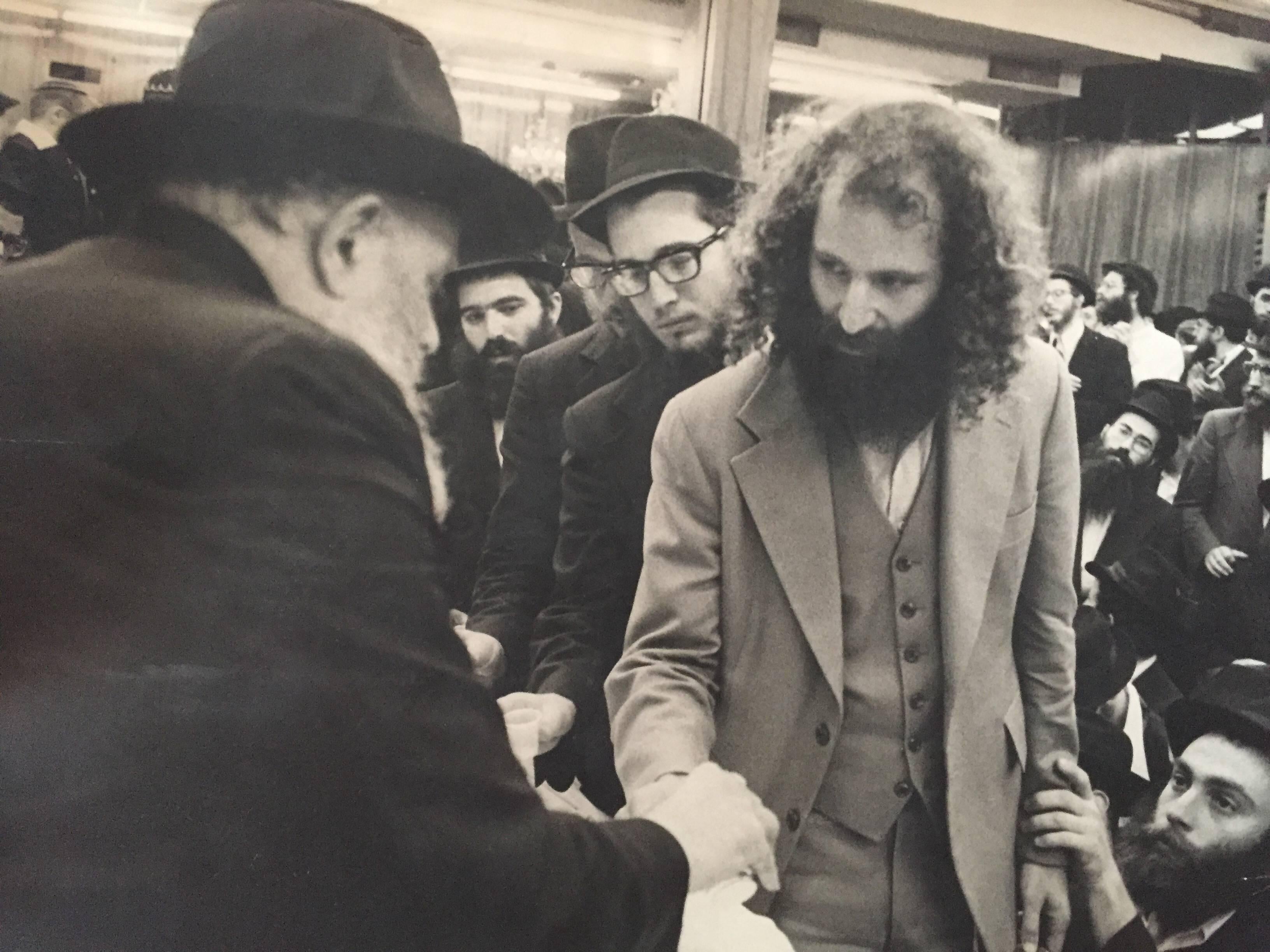 Levi Yitzchak Freidin Figurative Photograph - Rare Vintage Original Photo from the Court of The Lubavitcher Rebbe at 770