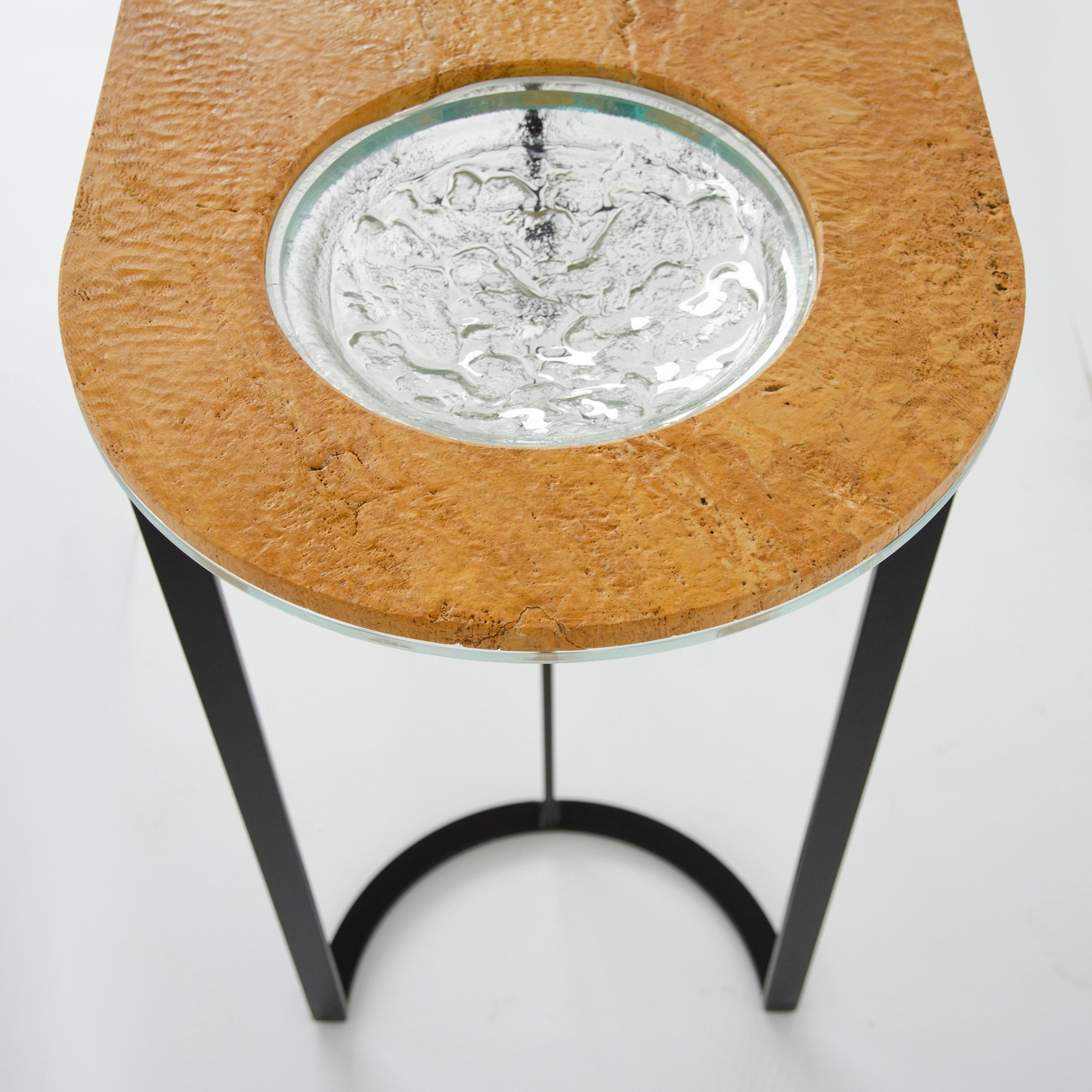 Levia Signa Console by Atlasproject Travertino Orange Marble For Sale 2