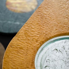 Levia Signa Small Table by Atlasproject Travertino and Green Guatemala Marble