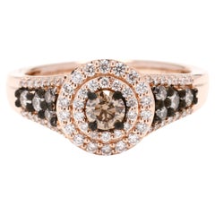 LeVian, bague de fiançailles en or rose 14 carats avec diamant 0,85 carat, taille 7