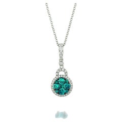 LeVian 1/2 Cts Blue Diamond Pendant in 14K White Gold