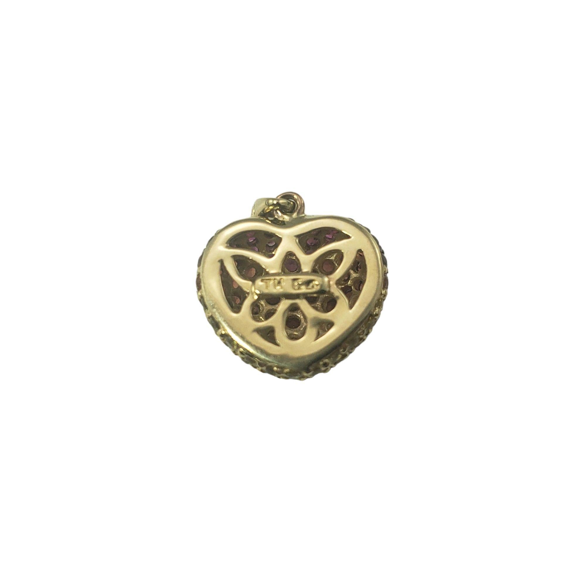 LeVian 14 K Yellow Gold Sapphire Heart Pendant #15078 In Good Condition For Sale In Washington Depot, CT