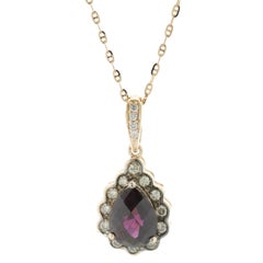 LeVian 14 Karat Rose Gold Garnet and Chocolate Diamond Necklace