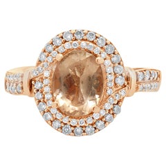 LeVian 14 Karat Rose Gold Morganite and Diamond Ring