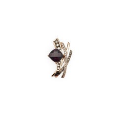 LeVian 14 Karat Rose Gold Rhodolite Garnet, Brown and White Diamond Pendant