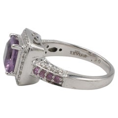 Levian 14 Karat White Gold Natural Diamolnd & Amethyst Sapphire Cocktail Ring