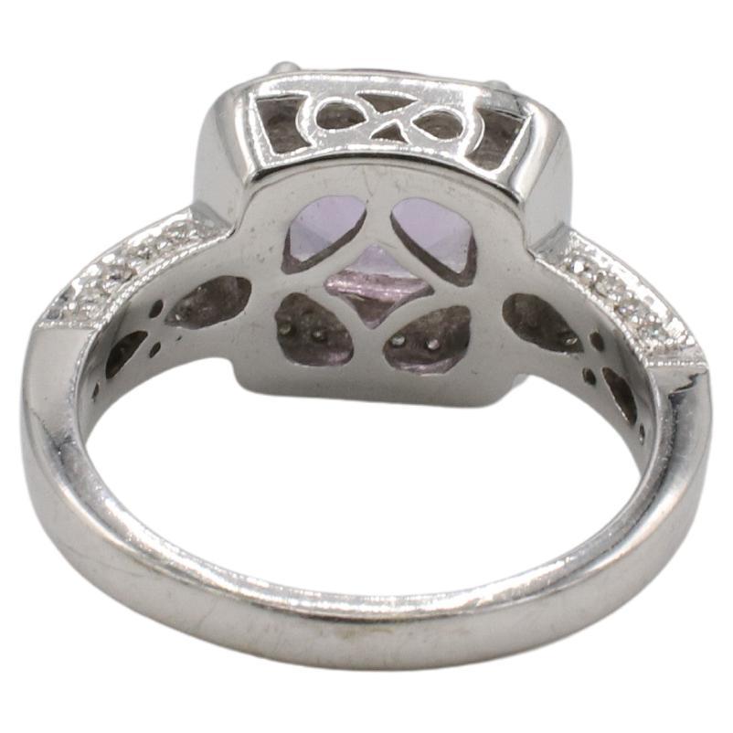 Levian 14 Karat Weißgold Natürlicher Diamant & Amethyst Saphir Cocktail Ring (Moderne) im Angebot