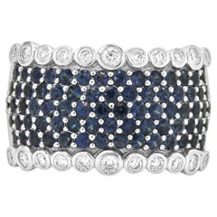 LeVian 14 Karat White Gold Pave Sapphire and Diamond Band